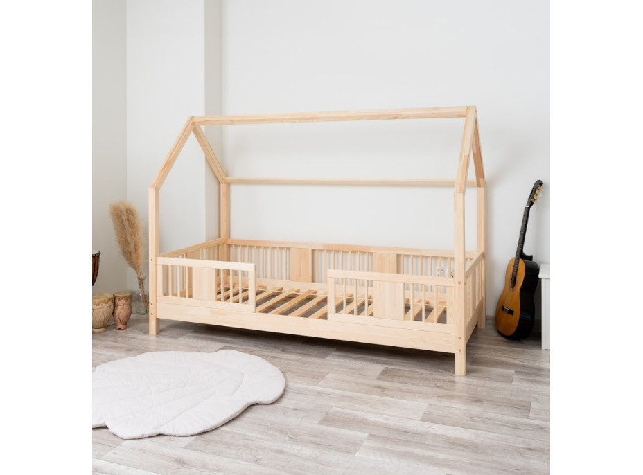 Dětská domečková postel z masivu borovice LUNA L 10 - 160x80 cm