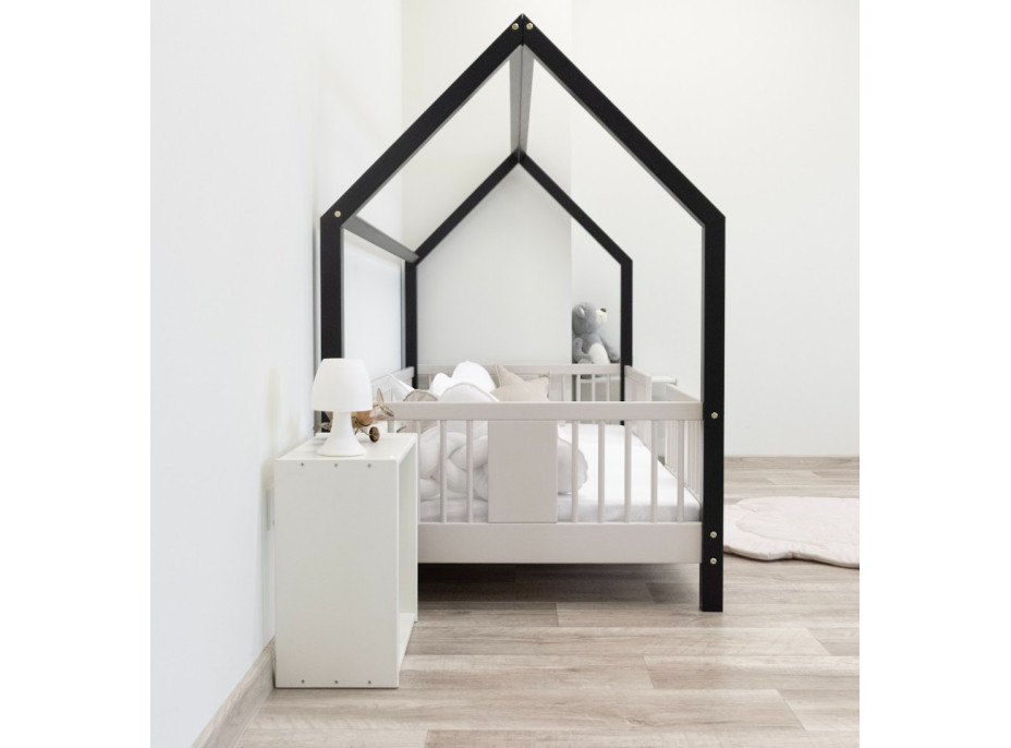 Dětská domečková postel z masivu borovice LUNA L 10 - 190x90 cm