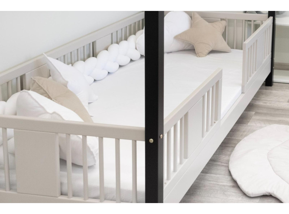 Dětská domečková postel z masivu borovice LUNA L 10 - 180x80 cm