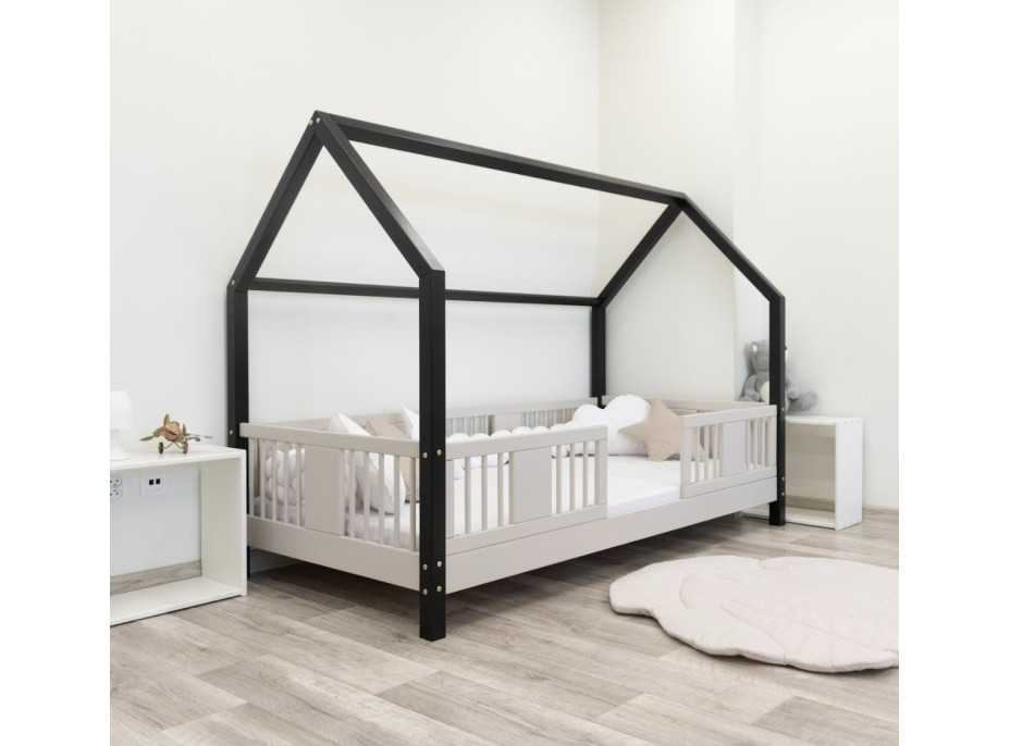 Dětská domečková postel z masivu borovice LUNA L 10 - 200x90 cm