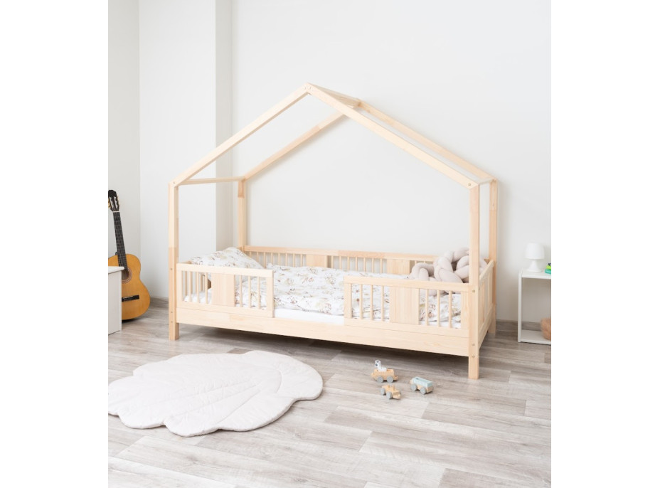 Dětská domečková postel z masivu borovice LUNA S 10 - 190x90 cm