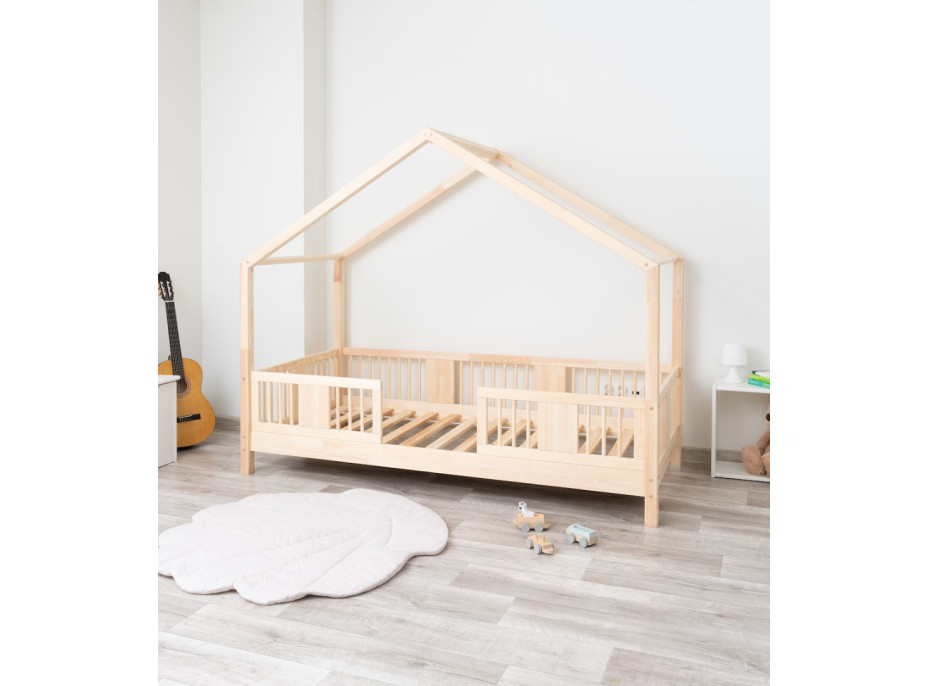 Dětská domečková postel z masivu borovice LUNA S 10 - 190x90 cm