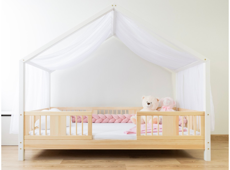 Dětská domečková postel z masivu borovice LUNA S 10 - 180x80 cm