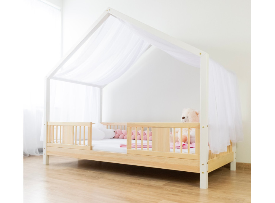 Dětská domečková postel z masivu borovice LUNA S 10 - 200x90 cm