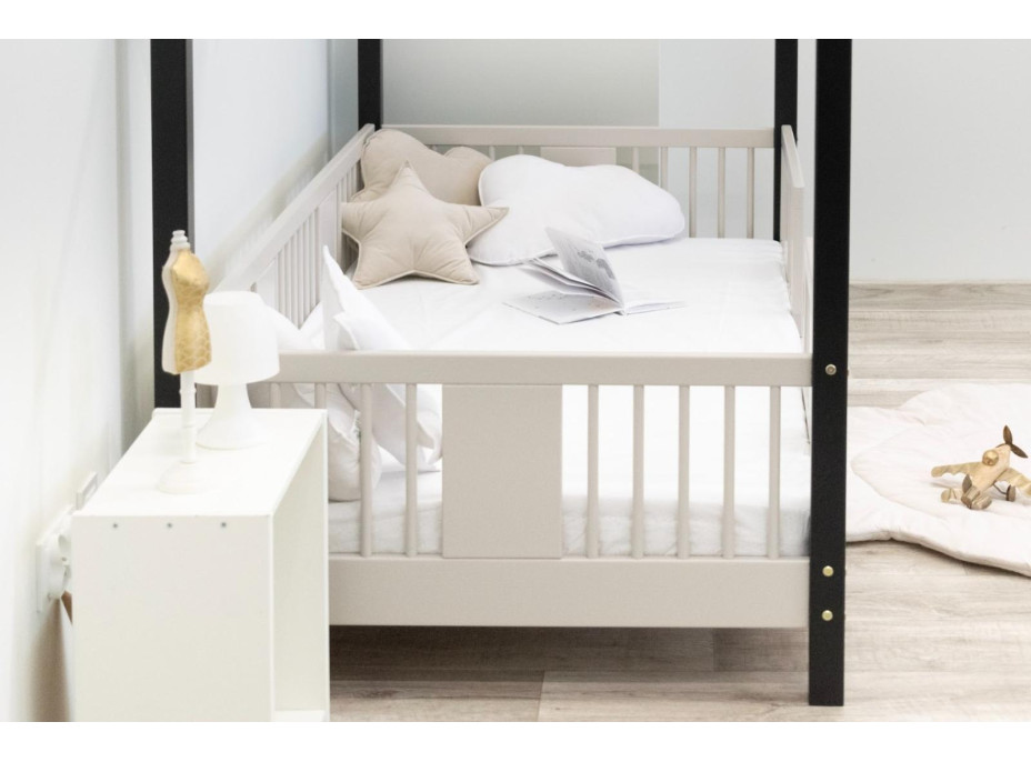 Dětská domečková postel z masivu borovice LUNA S 10 - 200x90 cm