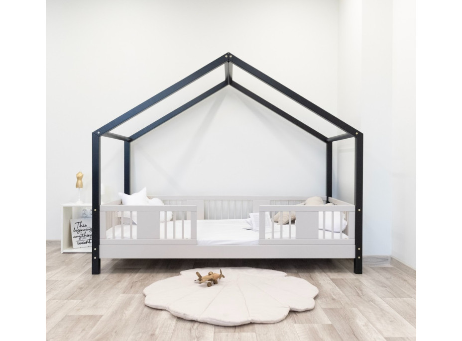 Dětská domečková postel z masivu borovice LUNA S 10 - 180x80 cm