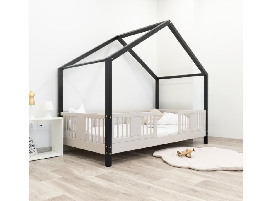 Dětská domečková postel z masivu borovice LUNA S 10 - 160x80 cm