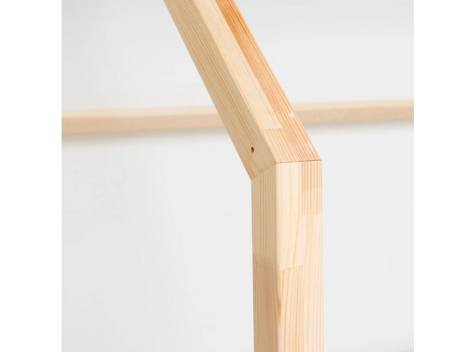 Dětská domečková Montessori postel z masivu borovice LUNA L - 160x80 cm