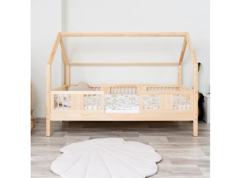 Dětská domečková postel z masivu borovice LUNA L 20 - 160x80 cm
