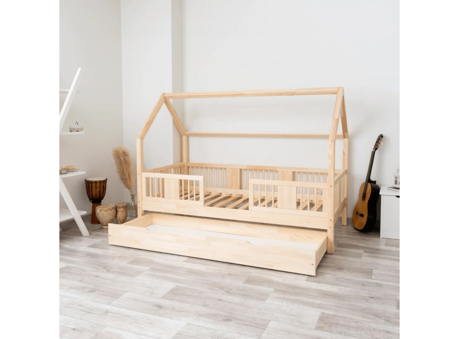 Dětská domečková postel z masivu borovice LUNA L 20 - 160x80 cm