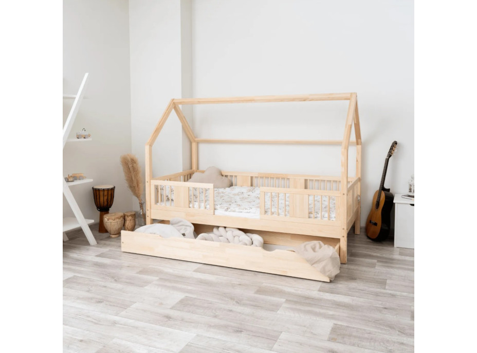 Dětská domečková postel z masivu borovice LUNA L 20 - 190x90 cm