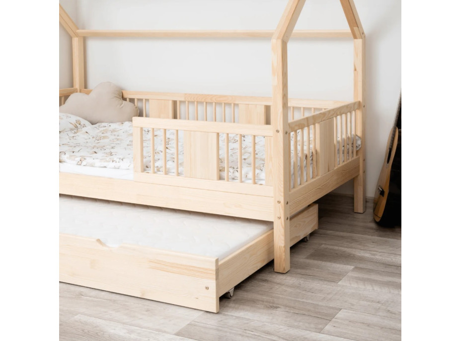 Dětská domečková postel z masivu borovice LUNA L 20 - 200x90 cm