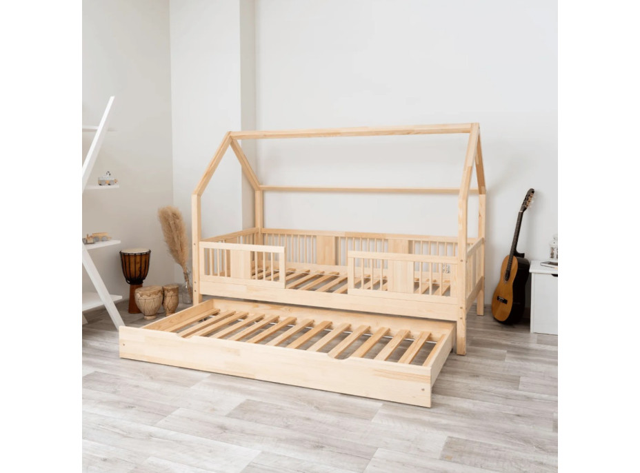 Dětská domečková postel z masivu borovice LUNA L 20 - 200x90 cm