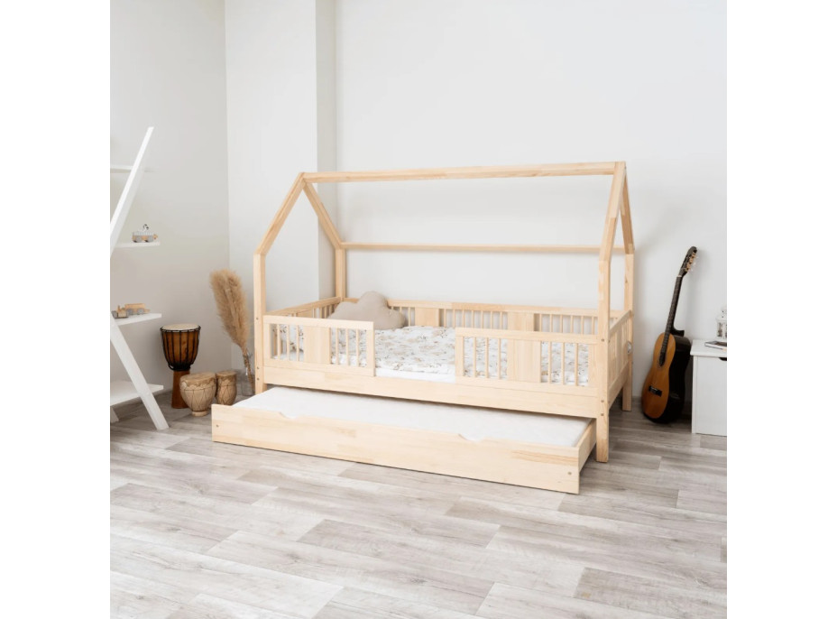 Dětská domečková postel z masivu borovice LUNA L 20 - 180x80 cm