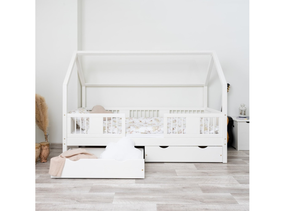 Dětská domečková postel z masivu borovice LUNA L 20 - 180x80 cm