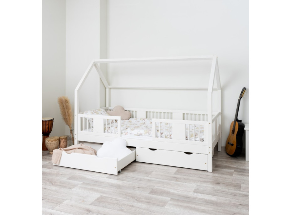 Dětská domečková postel z masivu borovice LUNA L 20 - 160x80 cm