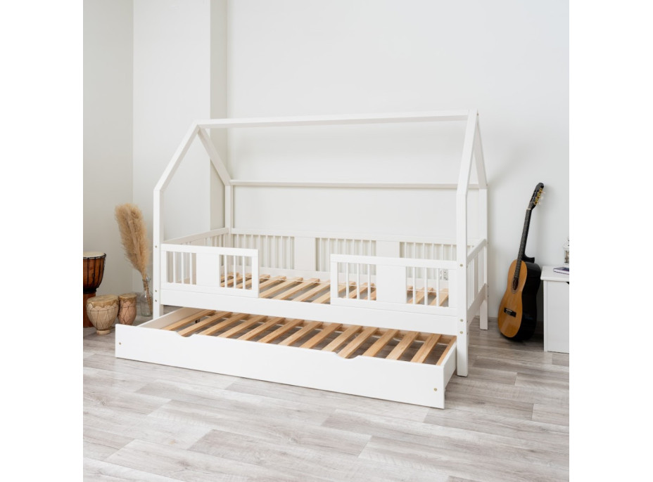 Dětská domečková postel z masivu borovice LUNA L 20 - 200x90 cm