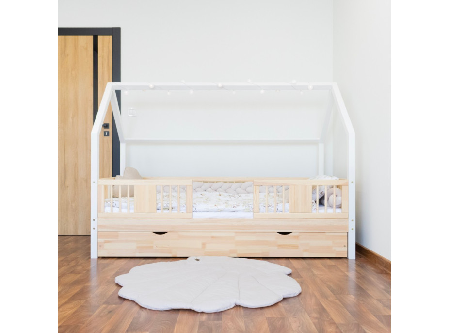 Dětská domečková postel z masivu borovice LUNA L 20 - 200x90 cm