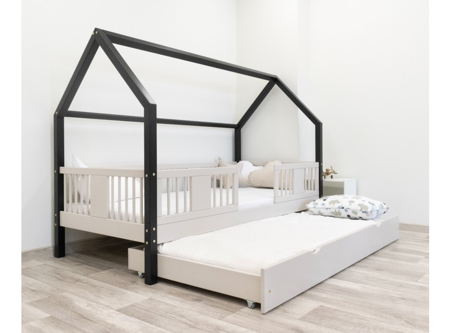 Dětská domečková postel z masivu borovice LUNA L 20 - 190x90 cm