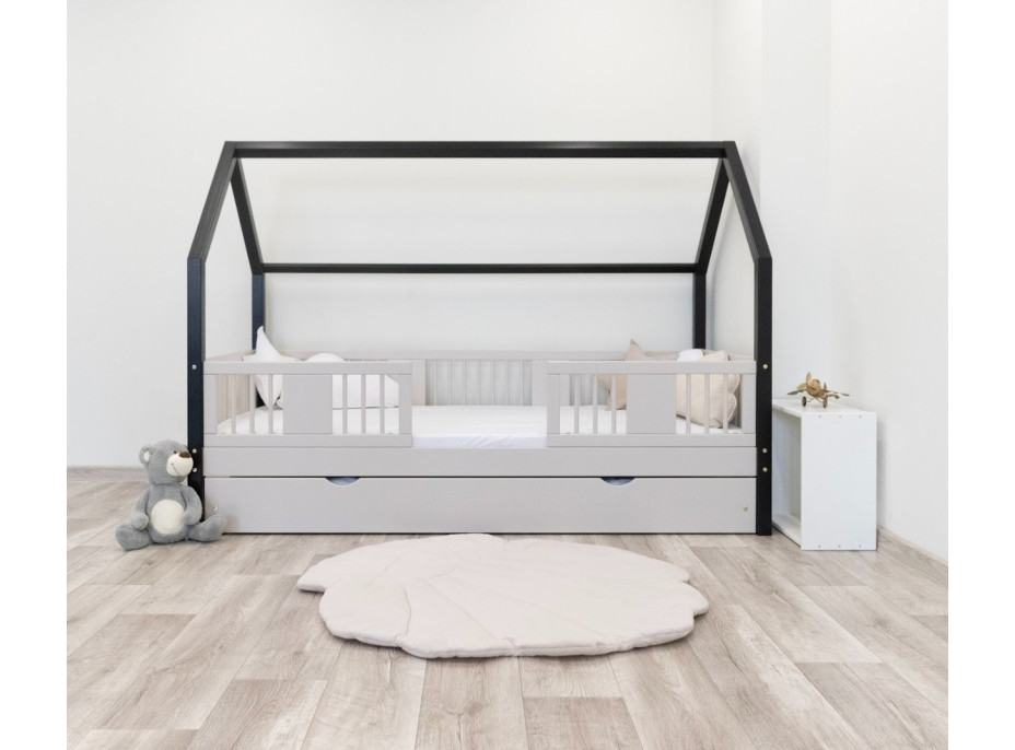 Dětská domečková postel z masivu borovice LUNA L 20 - 190x90 cm