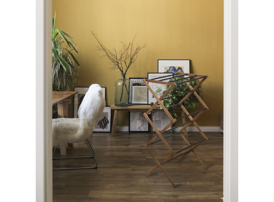 Aqualine CIKCAK skládací stojan na ručníky 73x97x39cm, jasan SP621