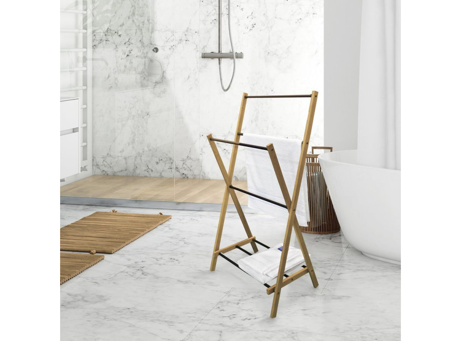 Aqualine WING skládací stojan na ručníky 58x103x35cm, jasan SP854