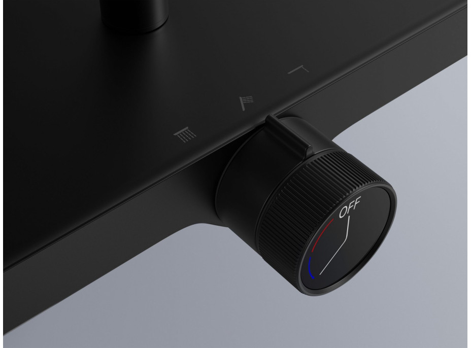 Sprchová souprava Rea BARI s termostatickou baterií a policí - černá