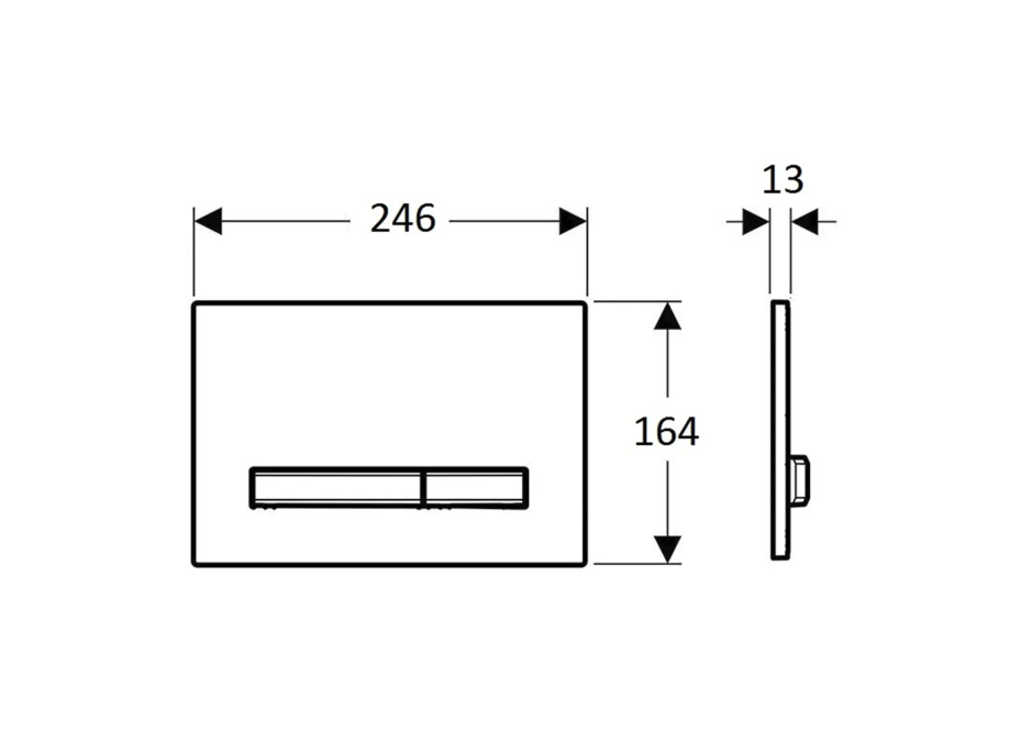 Geberit GEBERIT SIGMA50 ovládací tlačítko, bílé sklo/černý chrom 115.671.11.2