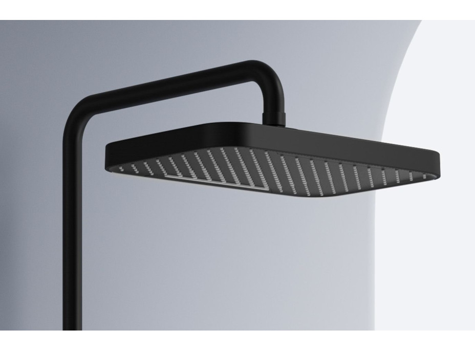 Sprchová souprava Rea BARI s termostatickou baterií a policí - černá