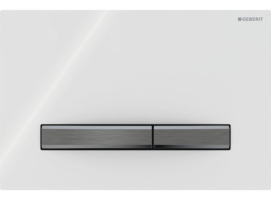 Geberit GEBERIT SIGMA50 ovládací tlačítko, bílé sklo/černý chrom 115.671.11.2