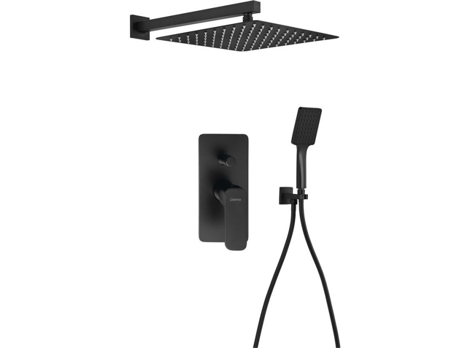 Sapho SPY podomítkový sprchový set s pákovou baterií, 2 výstupy, černá PY42/15-03