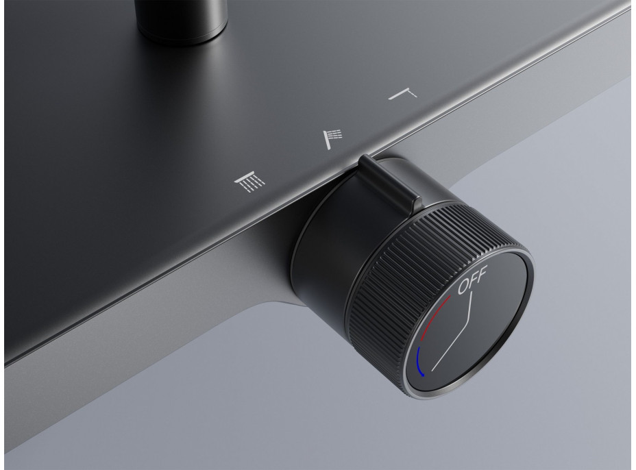 Sprchová souprava Rea BARI s termostatickou baterií a policí - titanová šedá