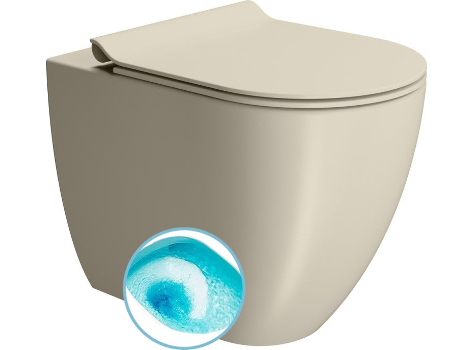 GSI PURA WC mísa stojící, Swirlflush, 36x55cm, spodní/zadní odpad, creta dual-mat 889008