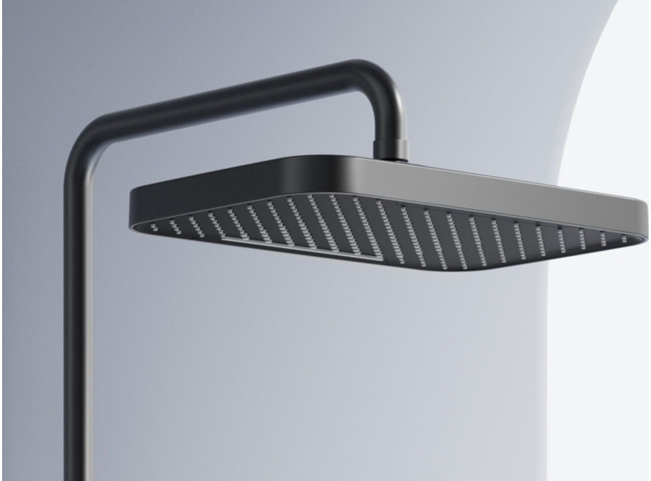 Sprchová souprava Rea BARI s termostatickou baterií a policí - titanová šedá