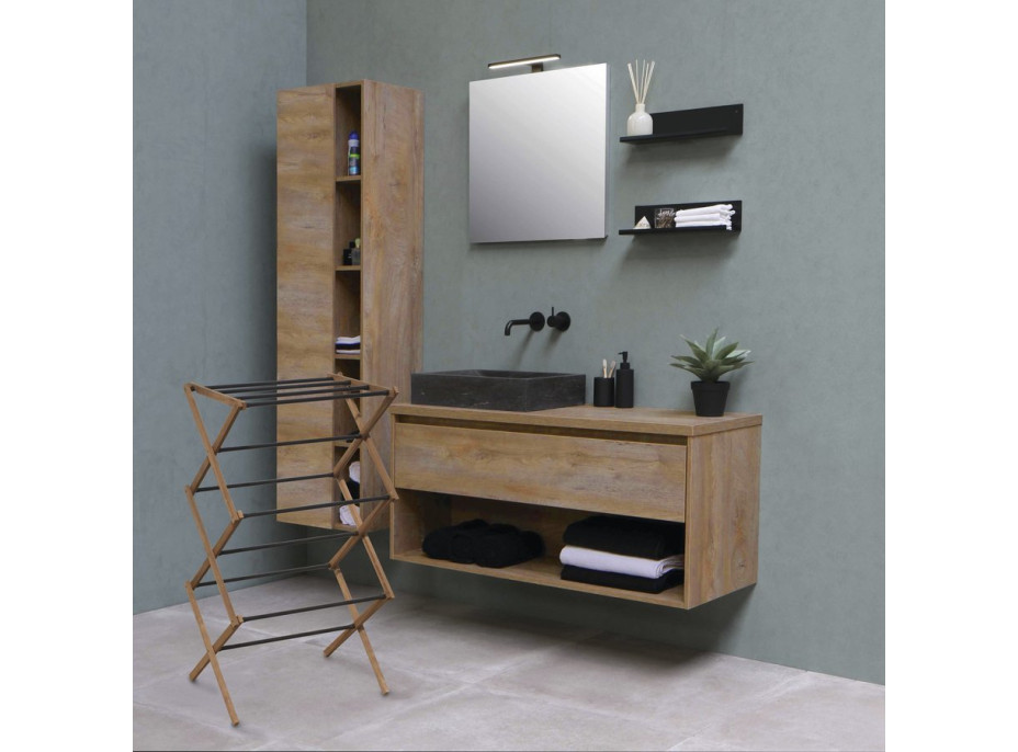 Aqualine CIKCAK skládací stojan na ručníky 73x97x39cm, jasan SP621