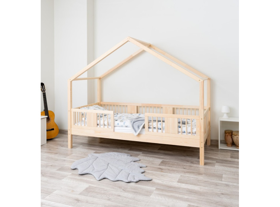 Dětská domečková postel z masivu borovice LUNA S 20 - 180x80 cm