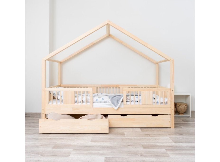 Dětská domečková postel z masivu borovice LUNA S 20 - 200x90 cm