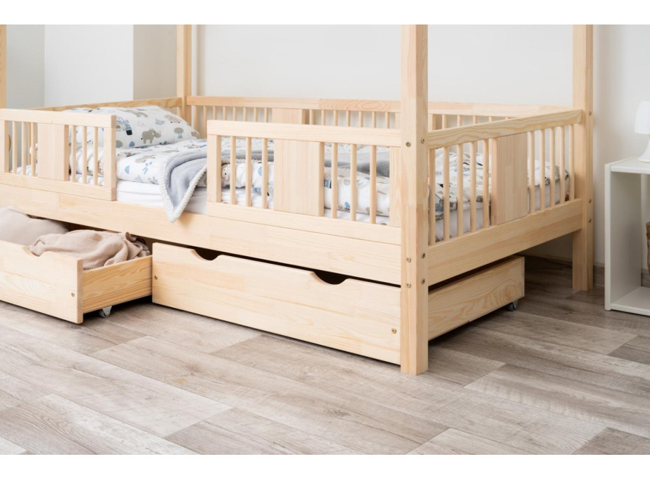 Dětská domečková postel z masivu borovice LUNA S 20 - 200x90 cm