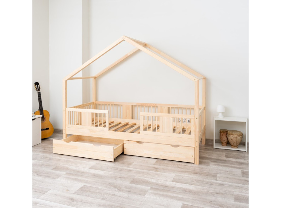 Dětská domečková postel z masivu borovice LUNA S 20 - 190x90 cm