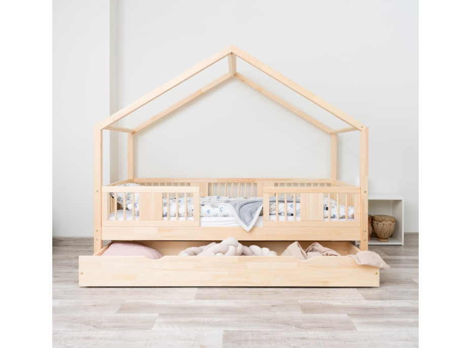 Dětská domečková postel z masivu borovice LUNA S 20 - 160x80 cm