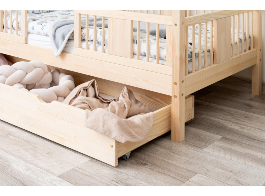 Dětská domečková postel z masivu borovice LUNA S 20 - 190x90 cm
