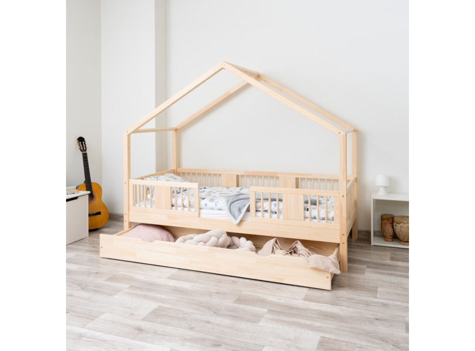 Dětská domečková postel z masivu borovice LUNA S 20 - 200x90 cm