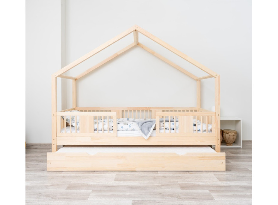 Dětská domečková postel z masivu borovice LUNA S 20 - 160x80 cm