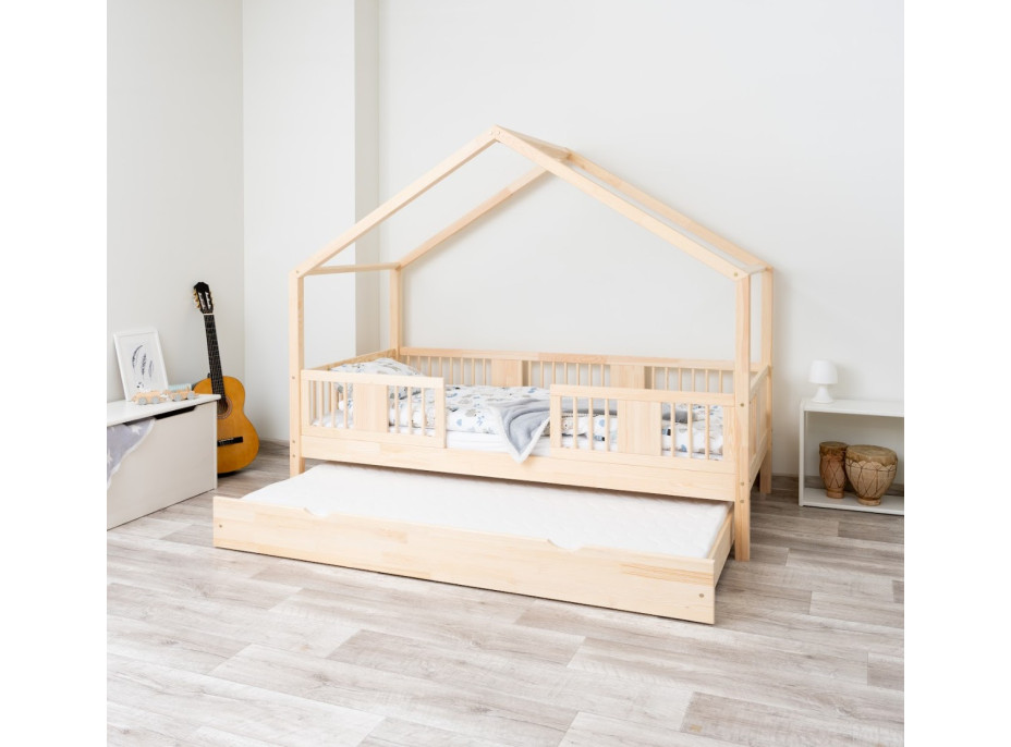 Dětská domečková postel z masivu borovice LUNA S 20 - 160x80 cm