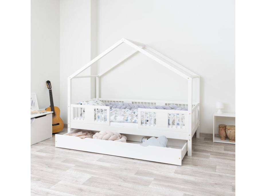 Dětská domečková postel z masivu borovice LUNA S 20 - 200x90 cm