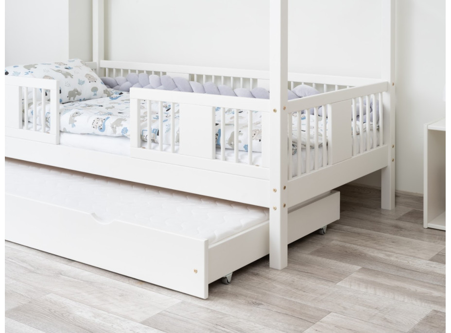 Dětská domečková postel z masivu borovice LUNA S 20 - 200x90 cm