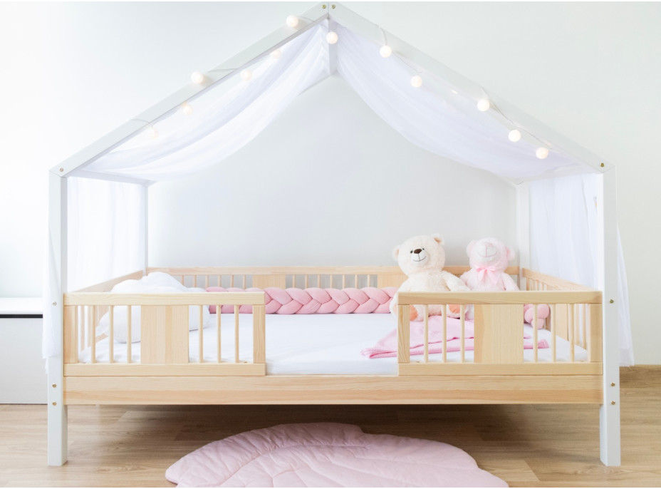 Dětská domečková postel z masivu borovice LUNA S 20 - 200x90 cm