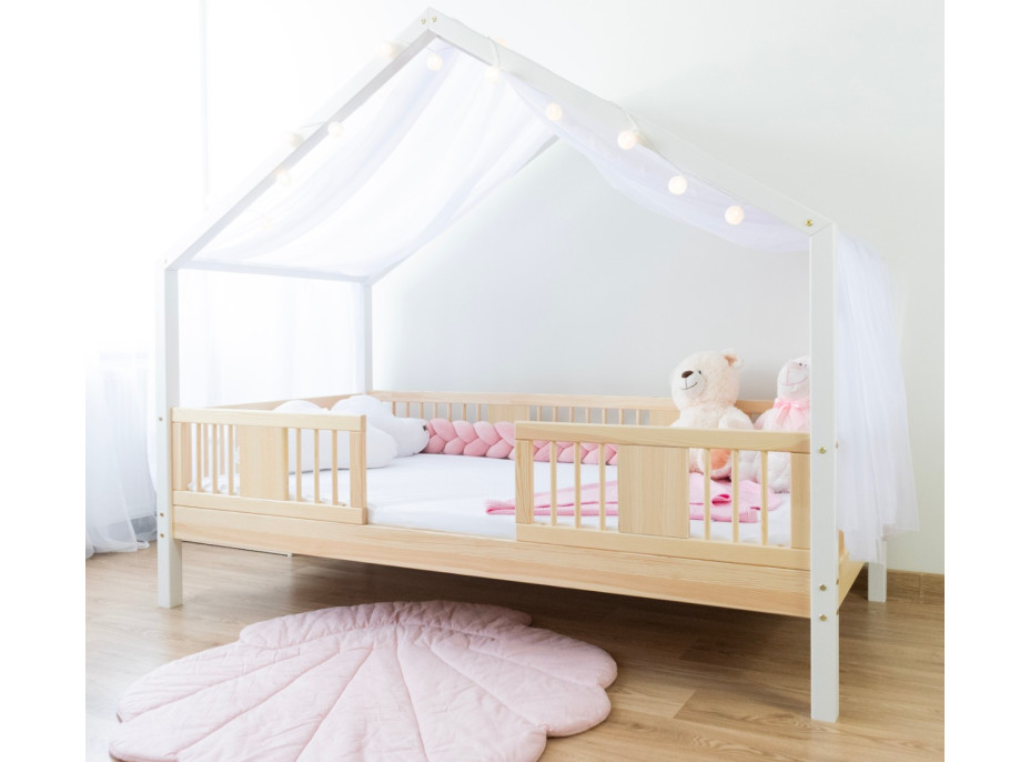 Dětská domečková postel z masivu borovice LUNA S 20 - 160x80 cm