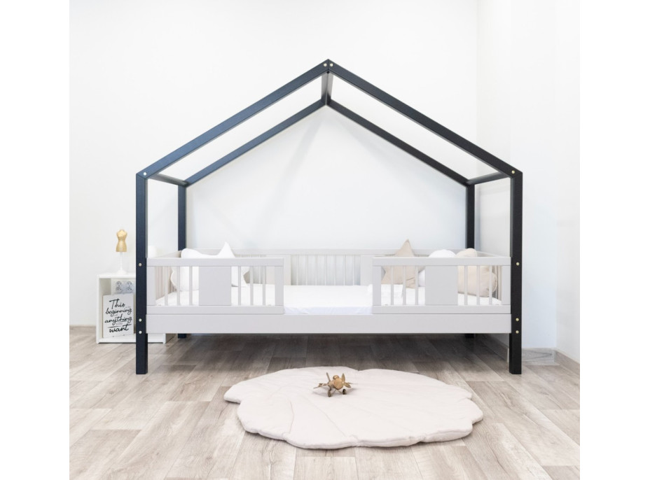 Dětská domečková postel z masivu borovice LUNA S 20 - 200x90 cm