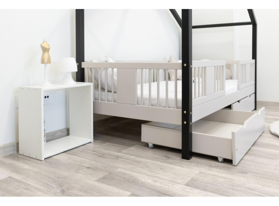 Dětská domečková postel z masivu borovice LUNA S 20 - 160x80 cm